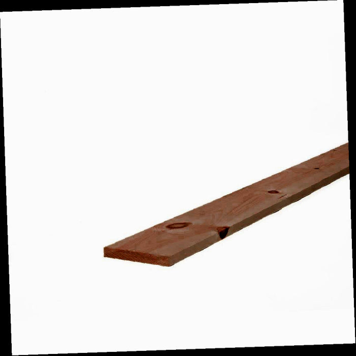 Pressure Treated Board   Whitewood, Brown Stain, Above Ground, 1 in. x 6 in. x 4 ft.