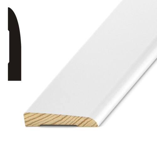 Base Moulding 7/16 in. x 2-1/2 in. Primed Pine Economy, 16 ft.