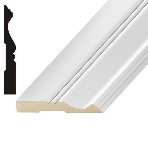 MDF Baseboard Moulding Primed 9/16 in. x 4 in., 12 ft.