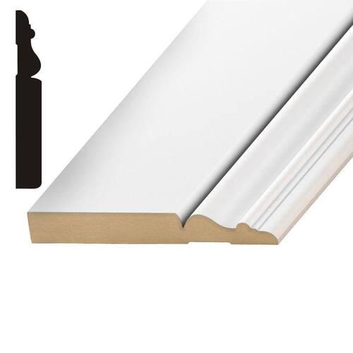 Baseboard Moulding Primed MDF 5/8 in. x 5 in. 330, 12 ft.