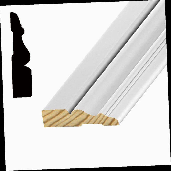 Primed Finger-jointed Pine Victorian Casing Molding 5/8 in. x 3 in. OP 404, 12 ft.