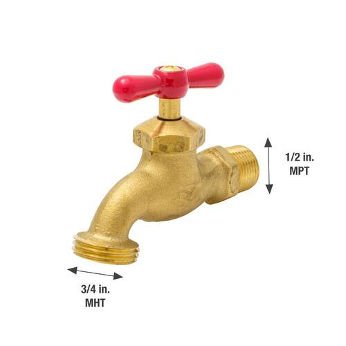 Hose Bibb Heavy-Duty Brass 1/2 in. x 3/4 in. FPT x MHT