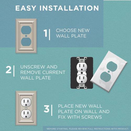 Wall Plate 1-Gang Decorator Pure White (1-Pack)