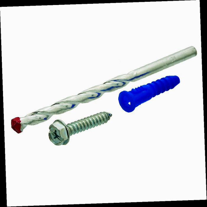Blue Ribbed Plastic Anchor Kit #10-12 x 1-1/4 in., with Screws (201-Pieces)
