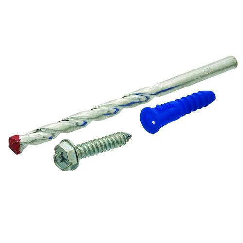 Blue Ribbed Plastic Anchor Kit #10-12 x 1-1/4 in., with Screws (201-Pieces)