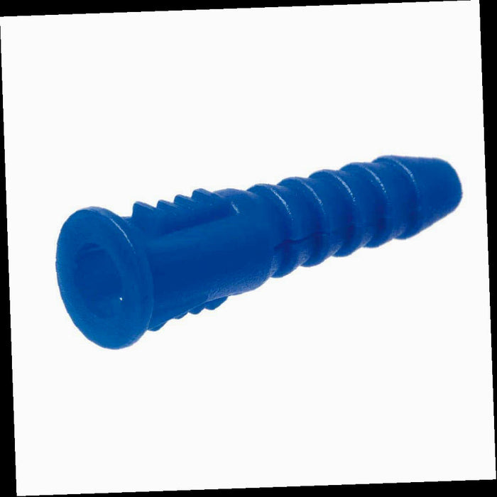 Blue Ribbed Plastic Anchor #10-12 x 1-1/4 in. (75-Piece)
