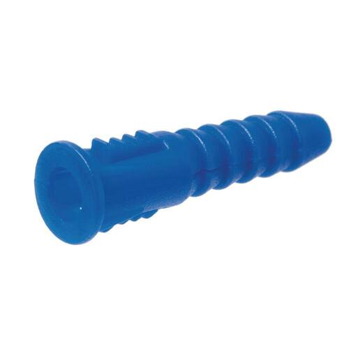 Blue Ribbed Plastic Anchor #10-12 x 1-1/4 in. (75-Piece)