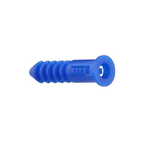 Blue Ribbed Plastic Anchor #10-12 x 1-1/4 in. (75-Piece)