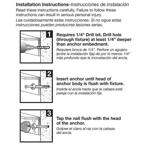 Hammer-Set Nail Drive Concrete Anchors 1/4 in. x 1-1/2 in. (50-Pack)