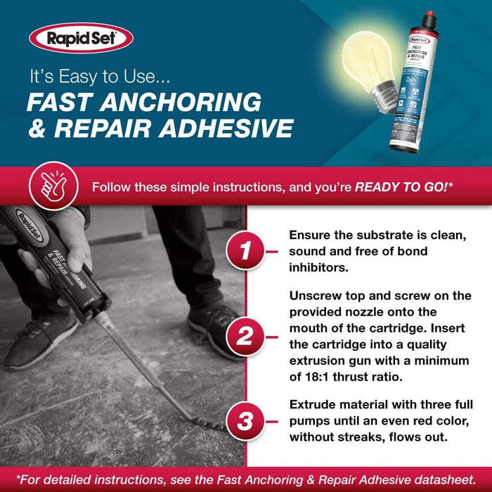 Fast Anchoring and Repair Adhesive 9.5 oz. Red Rapid Set 5