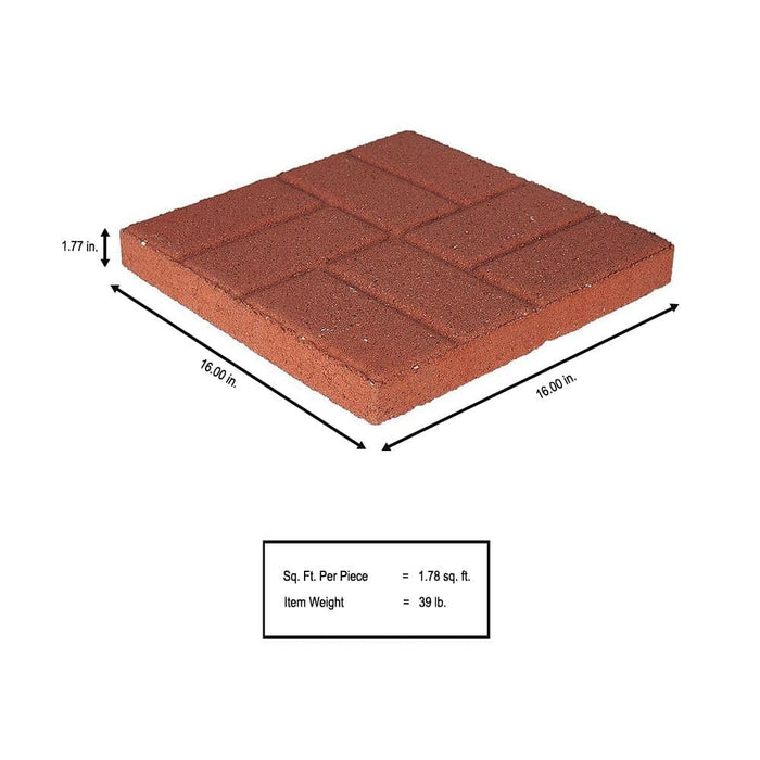 Step Stone Paver 16 in. x 16 in. x 1.75 in. Square River Red Concrete Brickface  Pavestone 4