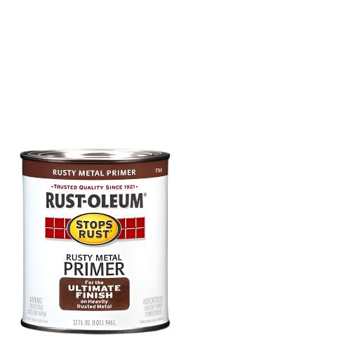 Interior/Exterior Primer, Rusty Metal, Oil Based, Rust-Oleum, Flat, 1 qt.