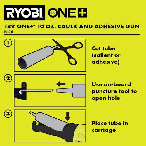 Caulk & Adhesive Gun, ONE+ 18V Cordless, 10 oz. (Tool Only)