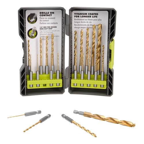 Titanium Twist Drill Bit Kit (22-Piece)