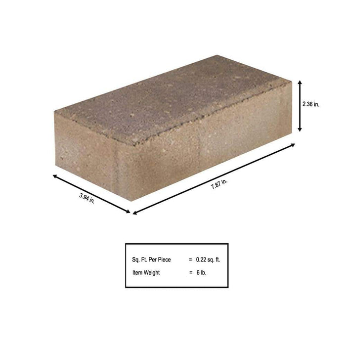 Concrete Paver 7.75 in. x 4 in. x 2.25 in. Sand/Brown/Charcoal  Pavestone 6