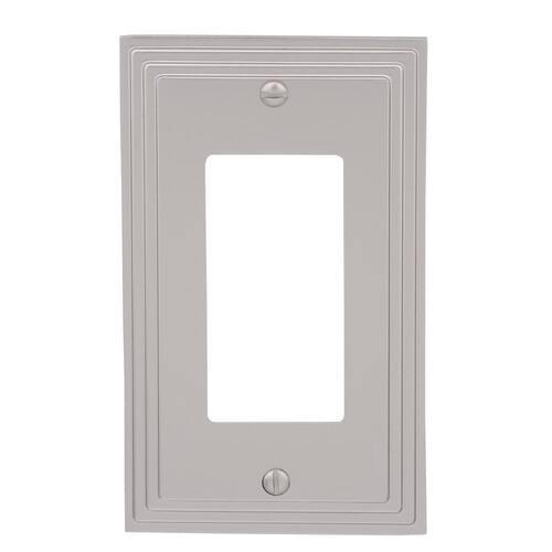 Wall Plate Metal Rocker 1 Gang Satin Nickel Tiered