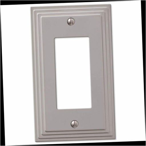 Wall Plate Metal Rocker 1 Gang Satin Nickel Tiered