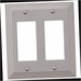 Wall Plate Metal Rocker Satin Nickel 2 Gang Tiered