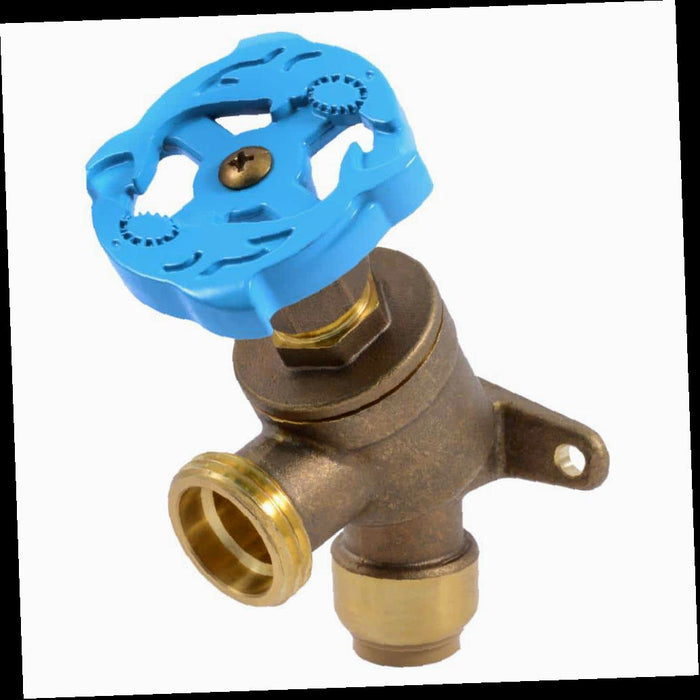 Brass Garden Valve 1/2 in. Push-to-Connect x 3/4 in. MHT with Drop Ear