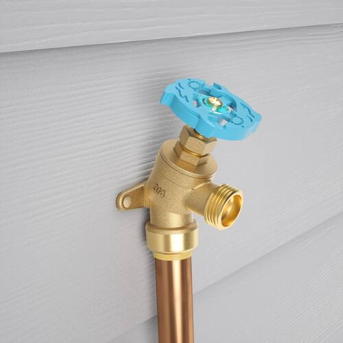 Brass Garden Valve 3/4 in. Push-to-Connect x MHT with Drop Ear