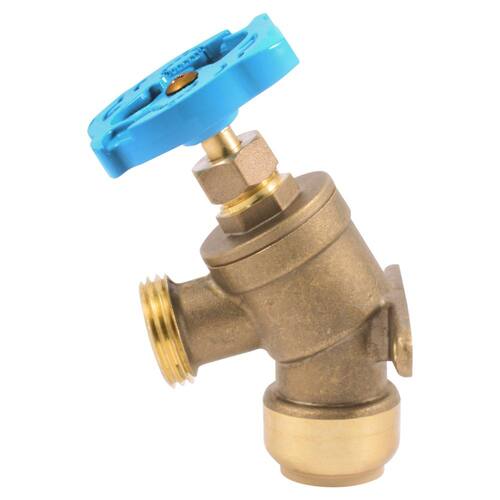 Brass Garden Valve 3/4 in. Push-to-Connect x MHT with Drop Ear