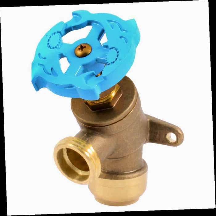 Brass Garden Valve 3/4 in. Push-to-Connect x MHT with Drop Ear