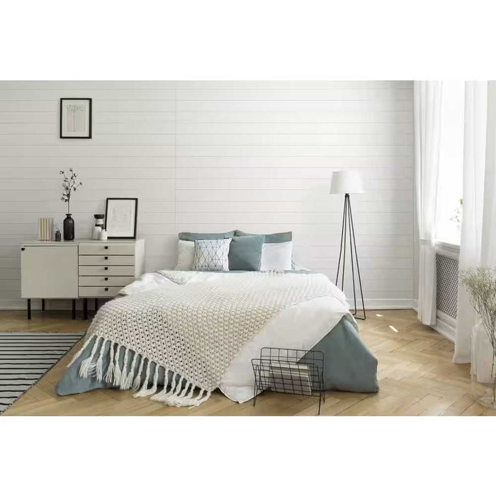 Siding Panel 7/32 in. x 4 ft. x 8 ft. White Nickel Gap Shiplap Panel 6