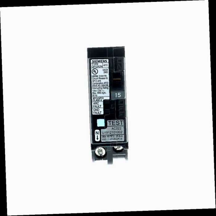 Circuit Breaker 15 Amp 1-Pole Circuit Dual Function (CAFCI/GFCI) Plug-On Neutral