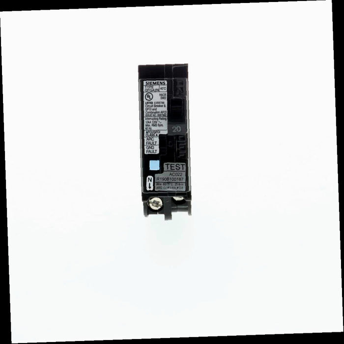 Circuit Breaker 20 Amp 1-Pole Circuit Dual Function (CAFCI/GFCI) Plug-On Neutral