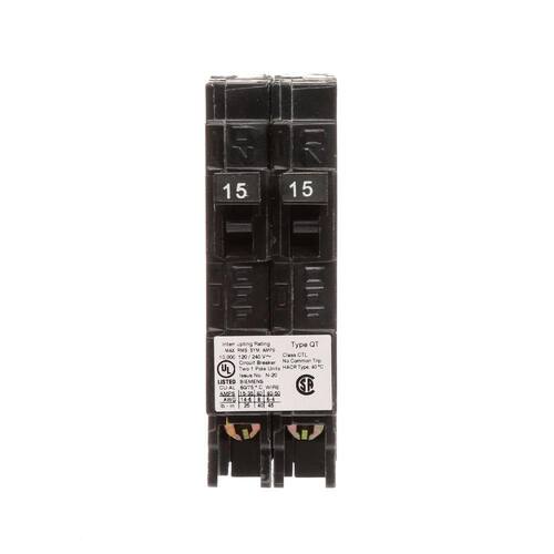 Circuit Breaker 15 Amp Pole Circuit Tandem Single Type QT