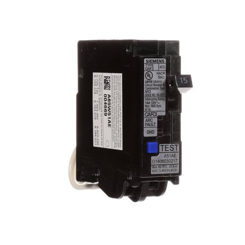 Circuit Breaker 15 Amp 1 in. Single-Pole Circuit Combination AFCI RBPU