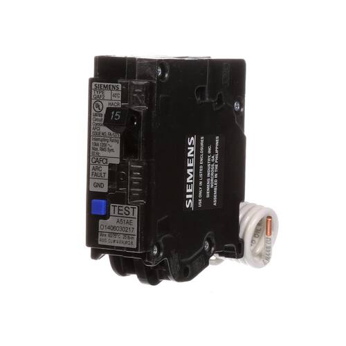 Circuit Breaker 15 Amp 1 in. Single-Pole Circuit Combination AFCI RBPU