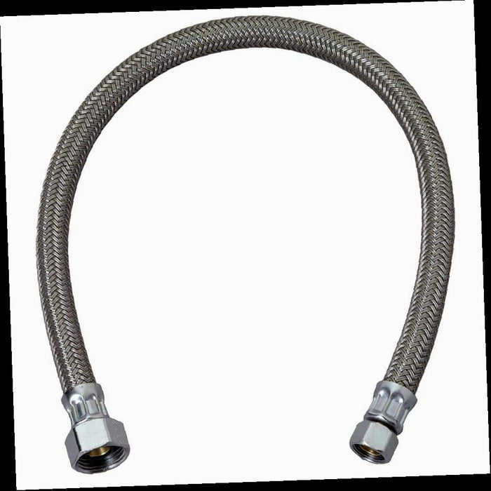 Braided Polymer Faucet Supply Line, 3/8 in. Compression x 1/2 in. FIP x 12 in.