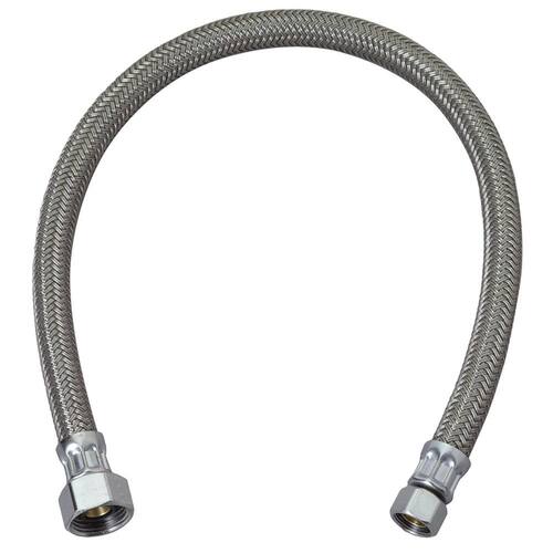 Braided Polymer Faucet Supply Line, 3/8 in. Compression x 1/2 in. FIP x 12 in.