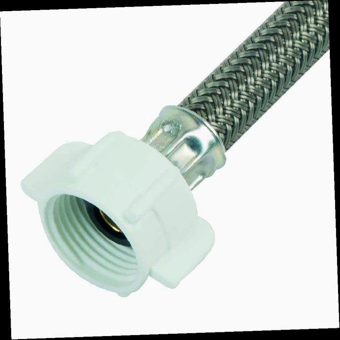 Braided Polymer Toilet Supply Line, 3/8 in. Compression x 7/8 in. Ballcock Nut x 12 in.