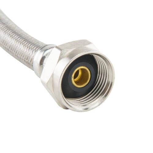 Braided Polymer Toilet Supply Line COMP x BC 3/8 in. x 7/8 in. x 12 in Brass PSI-125