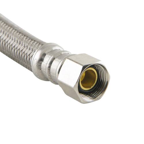 Braided Polymer Faucet Supply Line COMP x FIP 3/8 in. x 1/2 in. x 16 in Brass PSI-125