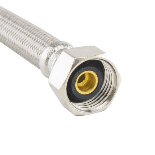 Braided Polymer Faucet Supply Line COMP x FIP 3/8 in. x 1/2 in. x 16 in Brass PSI-125