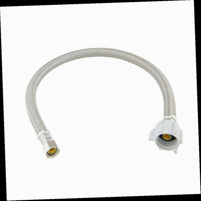 Braided Polymer Toilet Supply Line, 3/8 in. Compression x 7/8 in. Ballcock Nut x 20 in.
