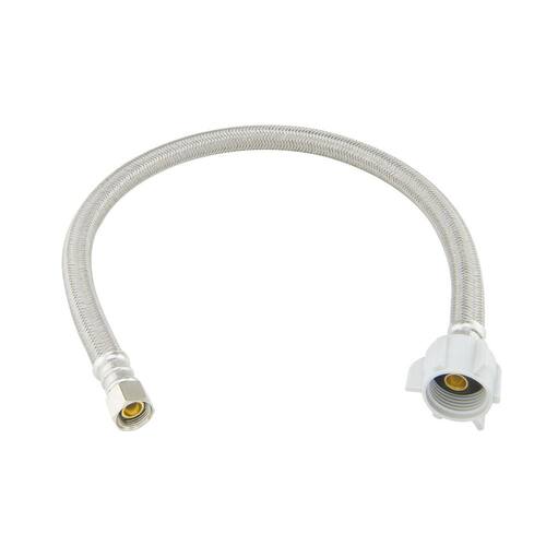 Braided Polymer Toilet Supply Line, 3/8 in. Compression x 7/8 in. Ballcock Nut x 20 in.