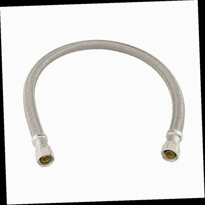 Braided Polymer Dishwasher Supply Line, 3/8 in. Compression x 3/8 in. Compression x 20 in.