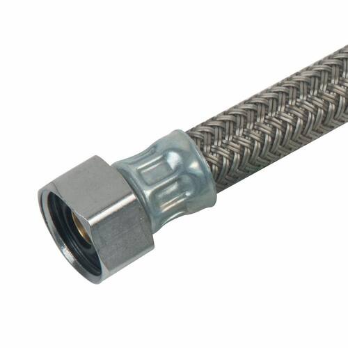 Braided Polymer Faucet Supply Line COMP x FIP 3/8 in. x 1/2 in. x 30 in Brass PSI-125