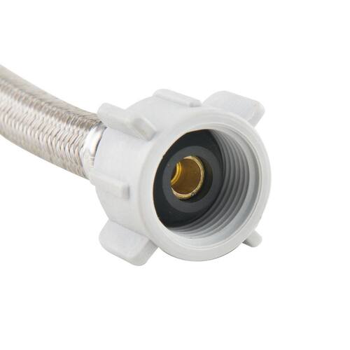 Braided Polymer Toilet Supply Line COMP x BC 3/8 in. x 7/8 in. x 9 in Brass PSI-125