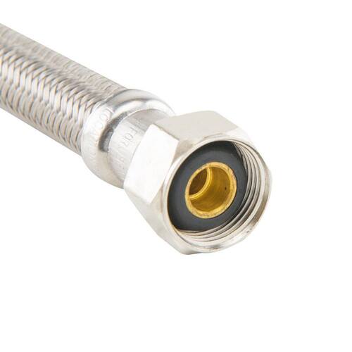 Braided Polymer Faucet Supply Line COMP x FIP 1/2 in. x 1/2 in. x 16 in Brass PSI-125