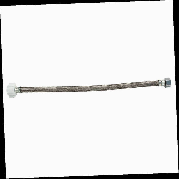 Braided Polymer Toilet Supply Line, 1/2 in. FIP x 7/8 in. Ballcock Nut x 16 in.