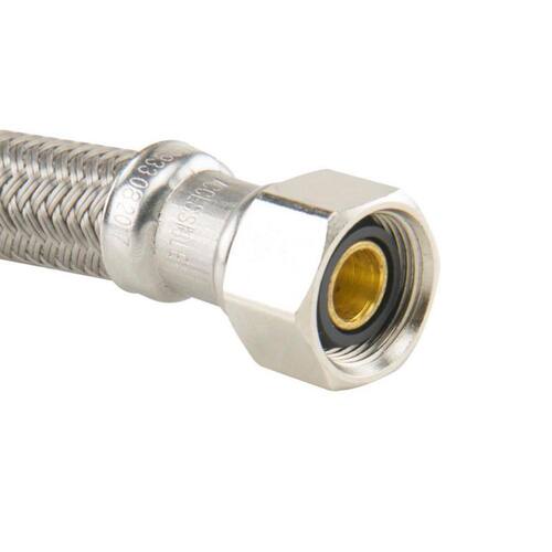 Braided Polymer Toilet Supply Line COMP x BC 7/16 in. x 7/8 in. x 12 in Brass PSI-125