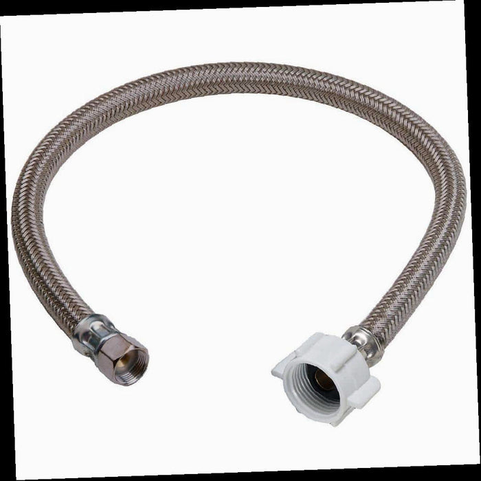 Braided Polymer Toilet Supply Line, 7/16 in. Compression x 7/8 in. Ballcock Nut x 20 in.