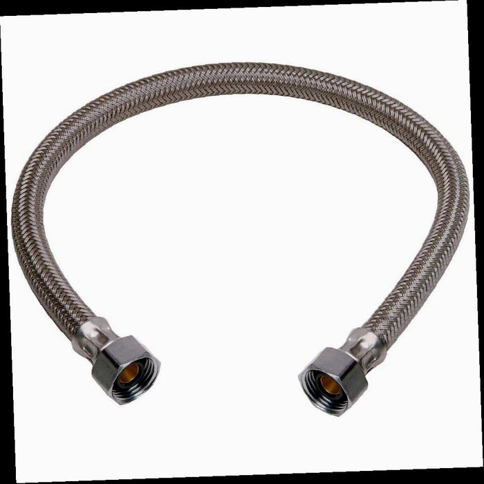 Braided Polymer Faucet Supply Line, 1/2 in. FIP x 1/2 in. FIP x 16 in.