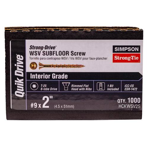 #9 Collated Subfloor Screw 2 in. T25 6-Lobe, Flat Head, Strong-Drive WSV, Yellow Zinc (1000-Pack)