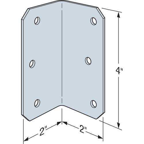 Corner Brace 2 in. L Angle ZMAX Galvanized